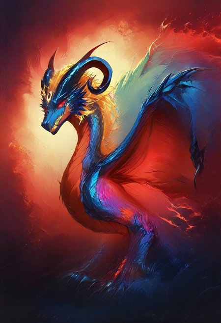 (score_9, score_8_up), score_7_up, zPDXL,  flowing hair, glowing red eyes, curved ram horns, a massive black dragon, muscular, strong body, black dragon, beautiful claws, massive wings, dragon claws, limited red palette, monochromatic, eerie atmosphere,   <lora:GRIM_v1:0.9>, Expressiveh, staring at viewer,