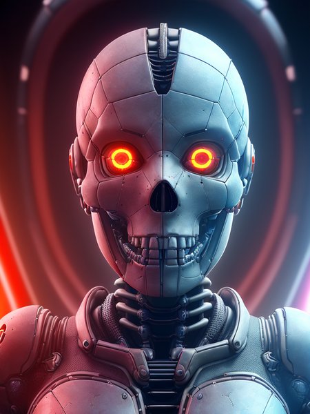 (emb-rrf2:1.0),(highly detailed:1.2),(best quality:1.2),(8k:1.2),sharp focus,(subsurface scattering:1.1),(award-winning photograph:1.3)
(one cyborgundead skull:1.2), neon glow,face centered,(standing in a futuristic spaceport:1.3)
(highly detailed background:1.2),(sci-fi horror:1.2), (knollingcase:1.1),(dreamlikeart:1.0), dramatic lighting