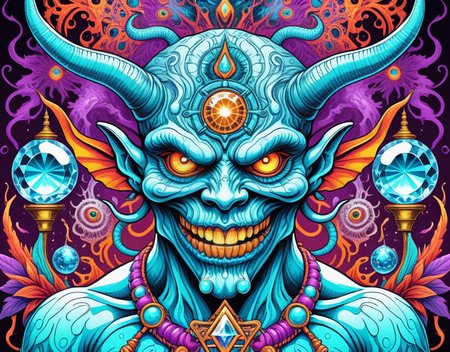 <lora:Daisy-Acid:.4> color line art,acid-art, trippy, daisyart, sketch, Magic-style Demon, it is Biochemical and Mad, absurdres, epic atmosphere, magical, dslr, stunning, aesthetic, romantic, located artistic, extremely stylish, perfect background, sublime, dynamic composition,Hyperrealistic, crystal-clear,with super sharp details and vivid colors, intricate textures, and pristine clarity