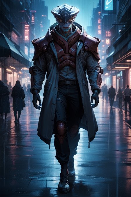 score_9, score_8_up, score_7_up,
<lora:MEJavik:0.8>
MEJavik, 1boy, alien, extra eyes, looking at viewer, standing in the rain on a neon-lit city street at night, full body