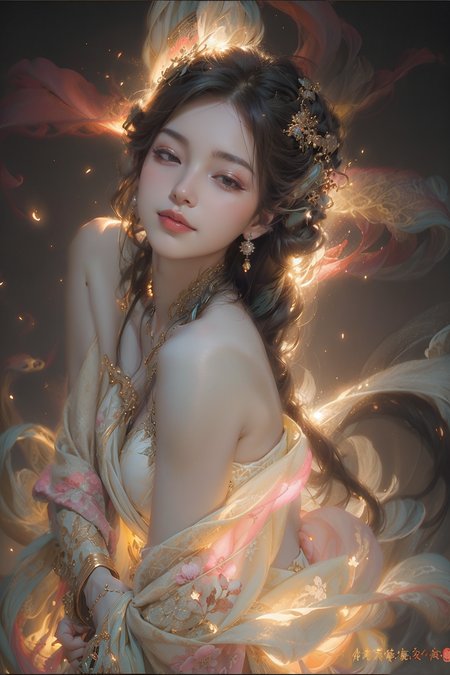 (bare shoulders:0.85), ((nude:1)),(boobs naked:0.55), (Glowing ambiance, enchanting radiance, luminous lighting, ethereal atmosphere, mesmerizing glow, evocative hues, captivating coloration, dramatic lighting, enchanting aura),1girl, masterpiece,best quality, 1girl,
(in smoke:1.1),(dynamic smokeanywhere:1.4),<lora:smokeanywhere:0.55>,(upper body:1.2),((nipples:0.55)),(1 Chinese patterns in the middle of the girl's forehead),girl with a weak temperament,
epic cinematic, soft nature lights, rim light, absurd, amazing, funny, itricate, hyper detailed, ultra realistic, soft colors,
<lora:oc_v10:0.5:PALETTE> <lora:lowra_v10:0.4>  white flower<lora:anxiang:0.65>,<lora:zhongfenghua:0.55:PALETTE>,pink flowers,