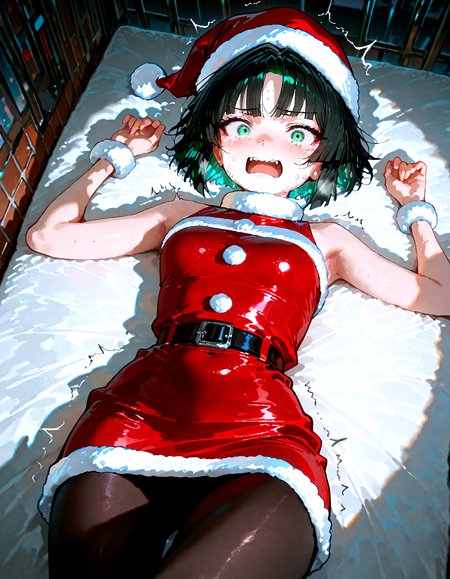 1girl, solo, santa_costume ,santa hat,allmind_(armored_core_vi) , pantyhose ,  ,open_mouth, panicking , tight_clothes, tight dress, nervous,nervous_sweating , on back,struggling ,crying ,
sleeveless  ,pov, from above,
,r0b0t_s4nta_c1aus,
,masterpiece, best quality, amazing quality, very aesthetic, absurdres, newest, (volumetric lighting),
<lora:illustrious_noobai_epsilon_pred_1_best_quality_v1:0.4> ,<lora:illustrious_noobai_epsilon_pred_1_masterpieces_v1:0.4>, <lora:illustrious_noobai_epsilon_pred_11_very_aesthetic_v1:0.4>, <lora:ponyv5_noobV065S_1_adamW:0.6>, <lora:add-detail-xl:0.4>, <lora:GEN(illust) 0.2v:0.6>,<lora:cfg_scale_boost:0.4>, <lora:Robot_Santa_Claus_Futurama:0.8>