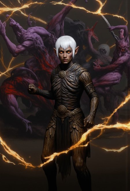 b3rs3rk macro lens d4concept pov, 3D01S, simple background d4artstyle atmospheric and powerful MikeFranchinastyle dark fantasy, natural organic and first person pov of a berserk style creature in the Tsutomu Nihei style 
Dark elf warrior, ebony skin with a slight metallic sheen, contrasting shock-white hair ranging from short and tousled to long and flowing. Sharp, angular facial features with high cheekbones and pointed ears. Piercing eyes that glow with inner light, colors varying from amber to pale lavender. Athletic, lithe body clad in intricate, form-fitting armor made of overlapping weaved plates and scales in deep dark purples, blacks, and gunmetal grays. Armor design includes ornamental  bladed edges, suggesting both protection and offensive capabilities. Wielding an assortment of weapons including curved swords, throwing stars, and magical whips made of crackling energy. Poses range from dramatic action stances to regal portraits, conveying both lethal grace and commanding presence. Background alternates between shadowy caverns, fiery underworld landscapes, and medieval fantasy cityscapes bathed in golden light. Art style spans from highly detailed digital paintings to stylized fantasy illustrations, with emphasis on dramatic lighting and shadow play to accentuate the character's mysterious and dangerous aura
UHD letterboxed game trailer frame chromatic aberration dark atmosphere sharp masterpiece with a focus on the character, elden ring style, dark atmosphere