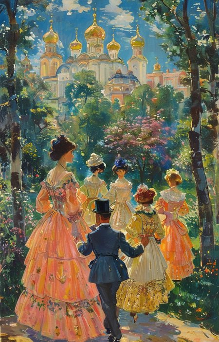 masterpiece,best quality,<lora:tbh263-sdxl:0.9>,illustration,style of Boris Kustodiev portrait of Housework robots