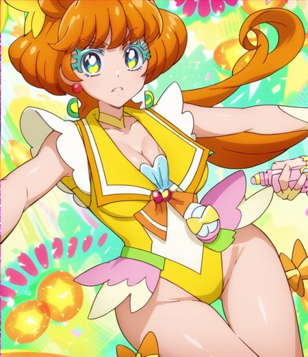 score 9, score 8 up, score 7 up, detailed background, shiny skin, 
<lora:curepapaya.pony:1>,
curepapaya, 
large breasts, cleavage, leotard, highleg,
