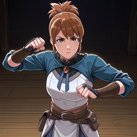 1girl, Marci  <lora:Marci Illustrious:1>, fighting pose