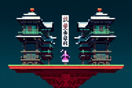 highly insanely detailed, masterpiece, top quality, best quality, highres, 4k, 8k, RAW photo, (very aesthetic, beautiful and aesthetic),  
(code_style,codestyle),traditional chinese text,english text, 
<lora:CodeStyle (half generic class)_564920:0>, 
(1girl:1.3), 1other, 
floating platforms,floating buildings,âââ
