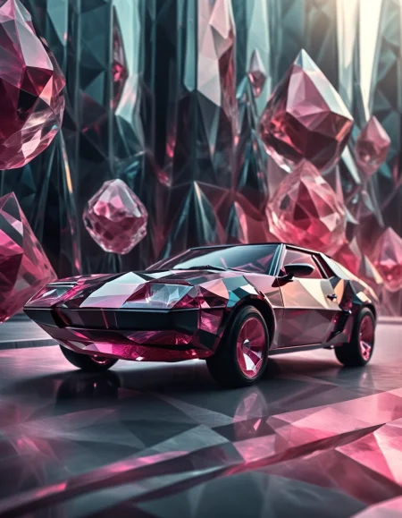 rp_slgd, photo of a classic crystal sports car speeding through the geometric streets of miami, palms, muscle car, retro, smoke trail, vehicle focus, motor vehicle, blurry cityscape  <lora:zzz_trained\xl_rpr_soulgemmed_v1>