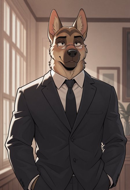 masterpiece, best quality, amazing quality, solo, 1boy, JohnBS, suit, glasses, white shirt