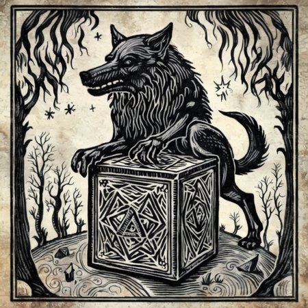 obscurae  wolf and mystical cube, very detailed <lora:obscurae:1>