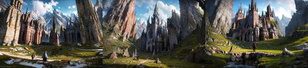 (otherworldly), highly insanely detailed, masterpiece, top quality, best quality, highres, 4k, 8k, RAW photo, epic medieval fantasy, 1boy, bird, fanmou, landscape, mountain, nature, outdoors, ruins, sky, solo, tree, winter, <lora:Fantasy_Mountains:0.7>, epiCPhoto, (fantasy world)