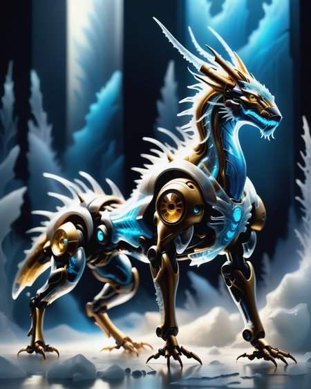 score_9, score_8_up, score_7_up, intricate details, rating_safe,
<lora:BioIceCrystalsPONY:1>, 1boy(made out of Jed-Blmicry, bioluminiscence, translucent,
feral furry, Cyborg,
full body, looking at the viewer, solo, smiling), detailed background, depth of field, subsurface scattering, 
<lora:ral-chrosc-clr:0.3>, ral-chrosc-clr,
<lora:xl_more_art-full_v1:0.3>,
<lora:add-detail-xl:0.3>