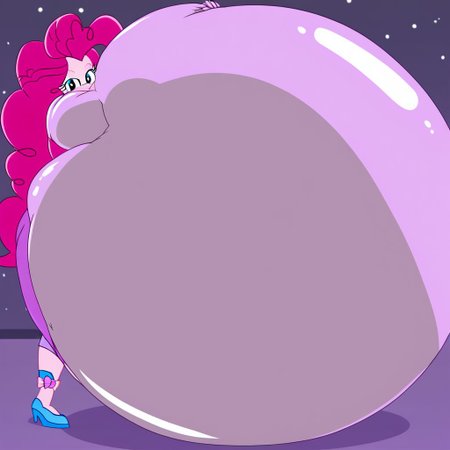belly size bigger than main body)), (gigantic belly:2.0), goddess, Pinkie Pie, Equestria Girls