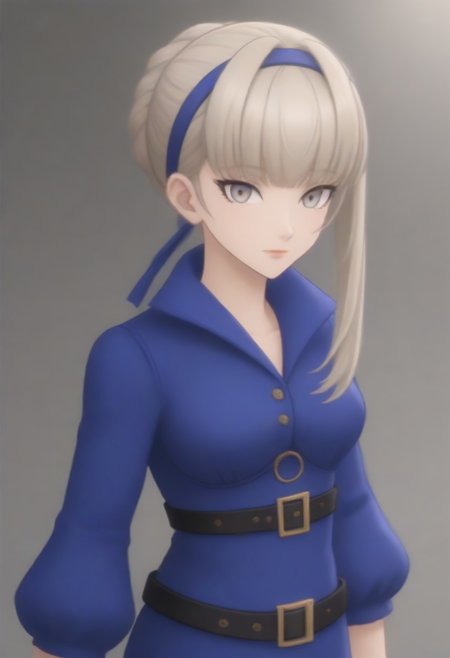 source_anime, anime screencap, source_anime, auratheguillotine, anime screencap, masterpiece, source_anime, shiny skin,,,,,,,,masterpiece,meropep5x, blonde hair, hairband, braid, bangs, grey eyes, blue shirt, belt, black gloves, long blue skirt, black pantyhose,