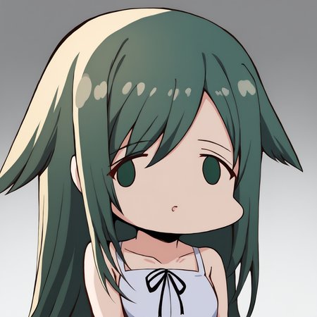 score_9, score_7_up,  source_anime, uncensored, zPDXLxxx, <lora:intricate_details:0.5> intricate_details_xl, gradient background, (golden ratio:1.15) transparent background, face focus
<lora:Saya_No_Uta_v1.0:1> Saya, saya_(saya_no_uta), long hair, dress, green eyes, bare shoulders, sundress, sleeveless dress, white dress, green hair, blue hair, collarbone, ribbon, hair flaps
<lora:Faces_of_People_FX_Meme_v1.0:1> face of the people who sank all their money into the fx (meme), chibi, chibi inset, smoke