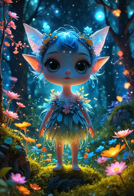 concept art A charming mythical creature with a translucent body resembling the night sky, glowing with stars and galaxies, seen in an enchanted forest teeming with luminous fairies and enchanted flora<lora:add-detail-xl:0.5> <lora:MJ52:0.5> <lora:sss:0.5>, professional 3D design of a cute and adorable cartoon character with big eyes, charming animation, endearing personality, exaggerated features, dynamic pose, captivating expression, expert character design, vibrant and colorful textures, engaging storytelling, versatile animation style, high-quality render, volumetric, 4k . digital artwork, illustrative, painterly, matte painting, highly detailed