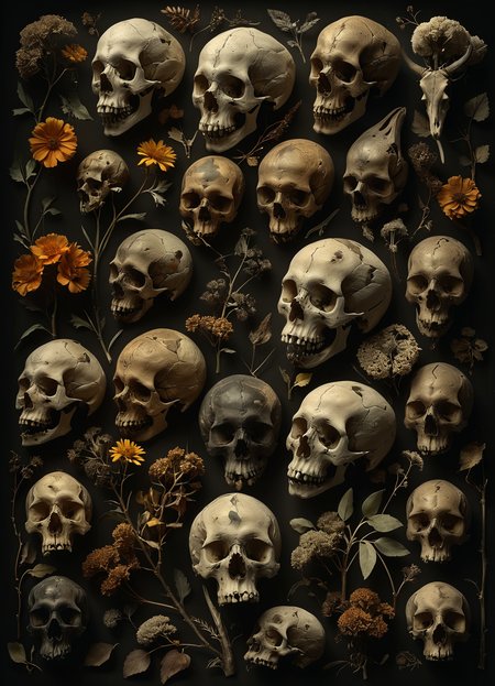herbarium of skulls of various animals,8k,<lora:tbh229-sdxl:0.6>,<lora:The_Dark_Side_Of_The_Future:0.6>,