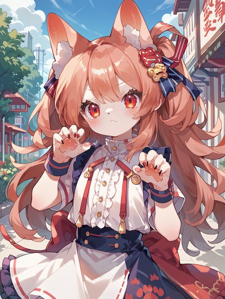 score_9, score_8_up, score_7_up,source_anime,
1girl,solo, 
red eyes, dog girl, paw pose, 
 <lora:ozureiji:0.85>