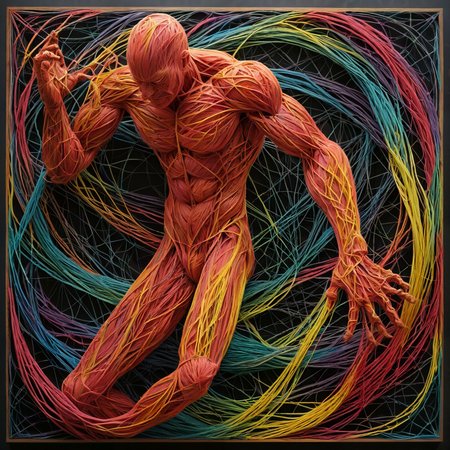 award winning photo, 

string art, art made entirely of colorful string, colorful 3d art made of string.

ZipRealism, Zip2D

