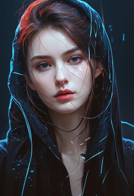 elegant haired abstract beauty, approaching perfection, dynamic, pitch black, highly detailed, dark, moody, low light, lowly lit, digital painting, artstation, concept art, smooth, sharp focus, illustration, art by Carne Griffiths and Wadim Kashin, black and red colors, good shadows, back lit, hidden, obscured, (pale skin:1.6), brushed eyebrows, busty, cleavage, (prisms:1.6), (prismatic:1.5), (ghostly thin veil:1.6), prismatic, reflections, cyberpunk, (black light clothes:1.6), monolith, mirrors, mirror, monolithic, obsidian, sun circle, other worldly, (different dimensions:1.7), (mysterious:1.5), (portrait:1.7), blue bra,