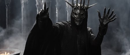 Horror-themed,  <lora:The Lord of the Rings style v2:0.8>
 <lora:The Lord of the Rings style:0.6>
 <lora:Chiaroscuro Lighting Style:0.4>
In a Fantasy Middle-earth world in the dark ages Sauron Mairon Annatar a faceless demonic person with a face fully covered in a metallic demonic armor in a black outfit holding a ring in their dark black hand pointed at camera, The Lord of the Rings style, Eerie, unsettling, dark, spooky, suspenseful, grim, highly detailed