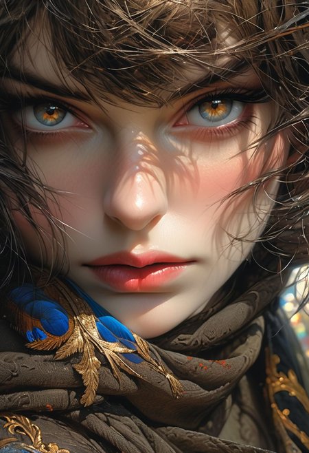 NijiEX style, fine art, intricate, black hair, Big eyes, perfecteyes, steel blue eyes, lighting from behind, bokeh, f1.4, 40mm, photorealistic, raw, 8k, textured skin, intricate details, penetrating gaze, delicate skin, fine details, circle lighting, high contrast:1.2), bokeh, f1.4, 40mm, photo-realistic, raw, 8k, intricate details, a highly detailed studio photograph, overflowing with intricate details, retouched by the masterful hand of David Bellemere, Nobuyoshi Araki, Alessio Albi, Luis Royo, Pinot Daeni, Josephine Wall, Jan Saudek, Hans Bellmer, Guido Argentini, Santiago Caruso, Stefan Gesell, Rebeca Saray, Jean-Baptiste Monge award-winning, dynamic, organic, wide lighting, double exposure, stunning, exquisite, detailed face, irresistible, majestic, attention-grabbing, magnificent, very stylish, beautiful, delightful, mesmerizing, very attractive, juicy, radiant, radiancegilded age, portrait,  hero, bard like, renaissance pose,  beautiful face, brown hair, epic shot, bronze dress ,armor, velvet cloak, sharp focus,  , giovanni boldini, Jeremy Mann, Carne Griffiths, miciangels, Robert Oxley.  mucha, raphael, caravaggio, greg rutkowski, beeple, beksinski,  Rich, deep colors. Cell-shaded layered image. Beautiful face, perfect anatomy, perfect eyes, detailed eyes, golden ratio, award-winning, professional, highly detailed, centered, symmetry, painted, intricate,