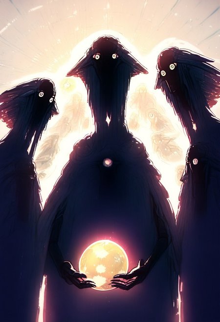 flowing hair, braided hair, 
beautiful monster, 
in space, (gigantic woman), black body,
shining eyes, (large eyes), golden jewelry, 
face focus,
planet in foreground, planet, 
star shaped eye,
no mouth, no nose, 
golden threads around body,
from below, 
holding orb in hand, 
from side, 
interacting with orb, 
wide hips, thin body,
leaning forward, dynamic angle
Expressiveh, dark, low-key, chiaroscuro