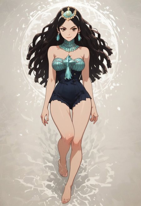<lora:add-detail-xl:1.3>, score_9, score_8_up, score_7_up, score_6_up, score_5_up, score_4_up, rating_expilcit, 16K UHD, masterpiece, highest quality, rating_explicit, 1girl, solo, slimes_amaryllis, black hair, brown eyes, undressing, sexy posing, flirting, medium breasts, breast exposed, bare shoulders, bare legs, bare feet, g0thicPXL, sexy pose, pinup pose, seductive smile, horny, biting lips, Expressiveh, dynamic angle, dynamic pose, (cartoon), afrobullstyle, vivid colors, colorfull, full body shot, negative_hand