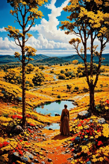 well, beautiful  Ethiopian surreal landscape, woman, vivid colors, colorful, multilayer paint splash style, <lora:Hand v2:1> <lora:Anti-Blur:1> <lora:Insane Detail Slider:0.5>   <lora:Flux.1_Turbo_Detailer:0.6>   <lora:flux-photo-transparent_Alpha_1.0:0.8> <lora:flux.1_lora_flyway_Epic-detail_v2:1>   <lora:Painterly01b_CE_FLUX_AIT:0.8> pntrlyCE_style <lora:PsykeV1:1>  <lora:VividlySurreal:1>
