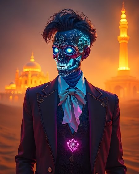 Elegy in Sand and Silk: Pulse of the Painted Skull