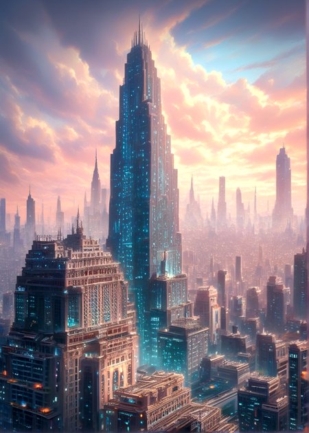 score_9, score_8_up, score_7_up,
<lora:Art_Deco_(Architecture)_(Pony)_(AD):1> Art Deco, scenery, architecture, monumental architecture,  building, city, cityscape, 
8K, In'ei, chiaroscuro, rim lighting, perfect depth of field shot, ray tracing, beautiful, subsurface scattering, idealized city, wide beautiful boulevards, busy city center, parks and manicured lawn areas, large parks, plazas, detailed fluffy anime clouds, skyscrapers, made out of limestone, art deco windows, photographic realism, art by Thomas Kinkade, soft lighting, soft shading,  
BREAK zPDXL, zPDXLxxx,     <lora:perfection style:1> <lora:sdxl_lightning_8step_lora:0.5> <lora:SDXLHighDetail_v5:1> <lora:RMSDXL_Creative:0.8> <lora:Pony_DetailV2.0:1> <lora:MeMaXL_V3:0.15> <lora:great_lighting:1>