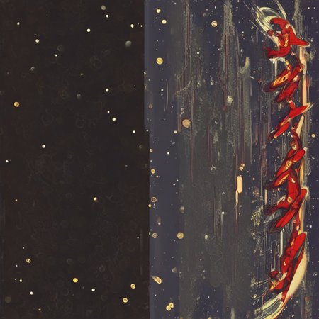 Retro comic illustration, cat in space