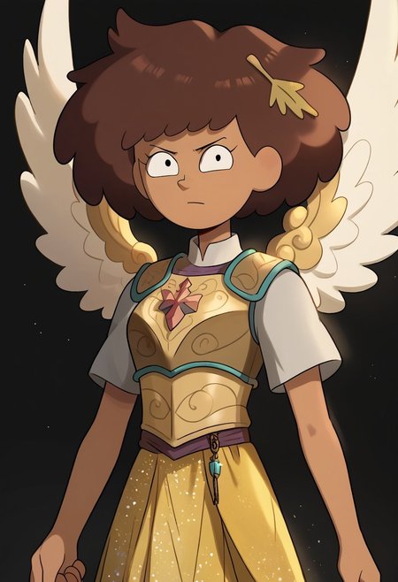 score_9, score_8_up, score_7_up, 1girl, nocunoct, anneboonchuy, brown hair, dark-skinned female, short hair, six angel wings, solo, bright light shinning in the background, armour, golden silk long skirt, looking a viewer
BREAK, (masterpiece, best quality, highly detailed), expressiveh, floating