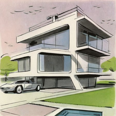 drawix23 futuristic house,  very detailed<lora:drawix23:1>