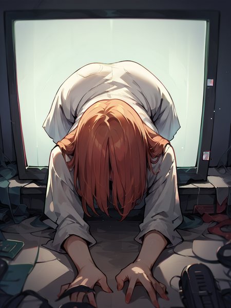 score_9, score_8_up, score_7_up, score_6_up, score_5_up,   <lora:throughscreenXLP:1> through screen, 1girl,