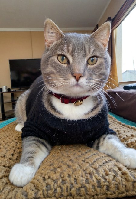 realistic photo, (sharp focus, highly detailed, 4k, 8k, best quality, masterpiece, ultra highres:1)m <lora:fpz:0.88>, fpz, 1cat, cat, wearing a turtleneck sweater, wearing yoga pants