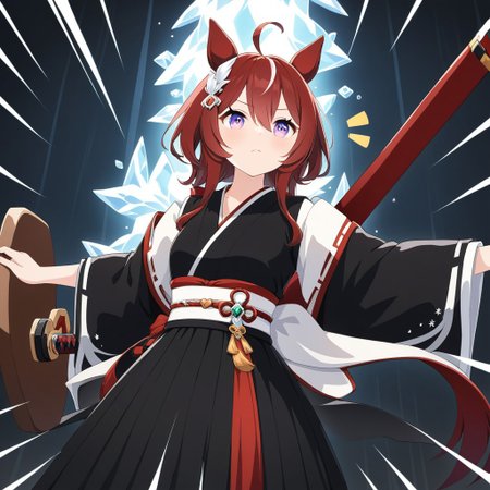 score_9,score_8_up,score_7_up,score_6_up,win variation \(umamusume\),1girl, source_bleach,purple_eyes,curvy,source_anime,glowing eyes,Sinoink,long braid,short hair,symmetrical,(bleach, solo, japanese clothes, black kimonoblack kimono shirt),white sash, (katana),tongue,blush_stickers,frown,glowing white aura,snowflakes, ice,masterpiece,best quality,newest,absurdres,best shadow,Sinoink
highly detailed background,detailed skin,very detailed clothes, (power_lines),(speed_lines),(emphasis_lines),(notice_lines),HD, <lora:add-detail-xl:1.5>