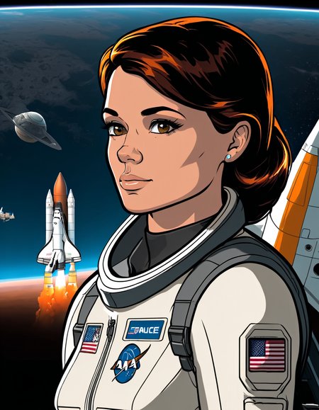 Skin Textures, High Resolution, High-Resolution Image, Cinematic, archerlora, 1girl, space-shuttle