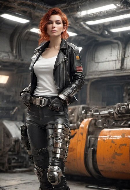 Merger_summer_dolling, Leather jacket, pants, broad belt
(woman with a (one), (robot arm:0.6) and human body, machinery, (punk:1.2), AlienCorridor, holding a pulserifle
bokeh, f1.4, 40mm, photorealistic, raw, 8k, textured skin, skin pores, intricate details  <lora:epi_noiseoffset2:1>, m41aplsepiCRealism <lora:ClothingAdjuster3:-.1>, nostromostyleai