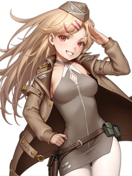 masterpiece,best quality,newest,
1girl,solo,
medium breasts,<lora:M1919A4_ilxl_v1.2:1>,m_1919,blonde hair,red eyes,m_hat,m_clothes,long coat,white_pantyhose,
<lora:Fixhands_anime_bdsqlsz_V1:1>,cinematic_angle,dynamic_angle,white_background,simple_background,looking_at_viewer,face_focus,salute,from_above,looking_up,looking_at_viewer,
