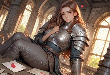 score_9, score_8_up. score_7_up, censored, 
csr style, morimee_style, mythp0rt,
<lora:add-detail-xl:1>, <lora:DetailedEyes_v3:1>,
hdr, hd, hyper realistic, detailed background, 
background is a misty, medieval landscape,
create a romantic and dramatic atmospheric image,
1boy, 1girl, full body, detailed skin, realistic skin, detailed skin pore, skin texture style,
love letter, letter, letter with red heart,
girl, mature girl, adult girl, medieval girl, girl on knees, medieval clothes, cute face, girl wears a simple yet stylish outfit, simple fitted off-white linen shirt tucked into high-waisted, dark brown trousers, leather belt,poor girl, girl crying face, girl crying, sad face, love, broken heart, red hearts,
boy, adult boy, male, knight’s armor is intricately detailed, armor with polished steel reflecting, boy back to the girl, boy going away, gleaming armor, standing back to a woman, knight, male in medieval armor, male with sword, field of war, knight in war,
interesting view, interesting angle,