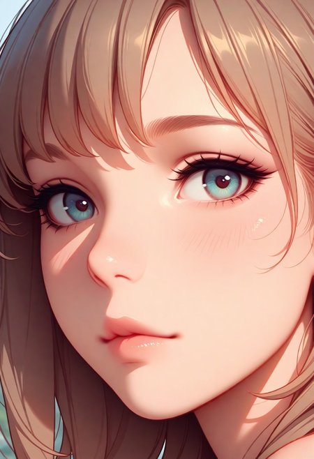 masterpiece, best quality, amazing quality, very aesthetic, flat colors, (artist:Tsuaii:1),
1girl, close up portrait, eye focus, looking at viewer