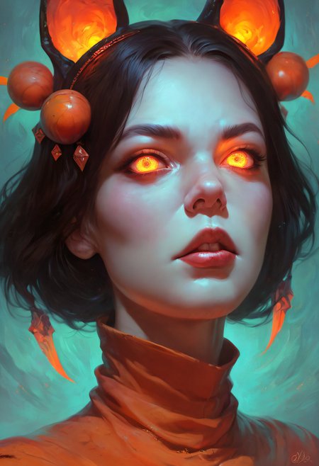 score_9, score_8_up, score_7_up, score_6_up, zy_ash, 1girl, solo, looking at viewer, short hair, black hair, hair ornament, animal ears, yellow eyes, parted lips, lips, orange eyes, makeup, glowing, turtleneck, lipstick, portrait, glowing eyes, realistic, nose, red lips, eye focus, <lora:zy_ash_v1:.7>