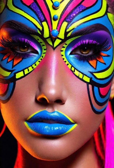masterpiece+++,breathtaking, club chica,  aggressive makeup neon, ultradetailed+++, intricate+++, photo+++
