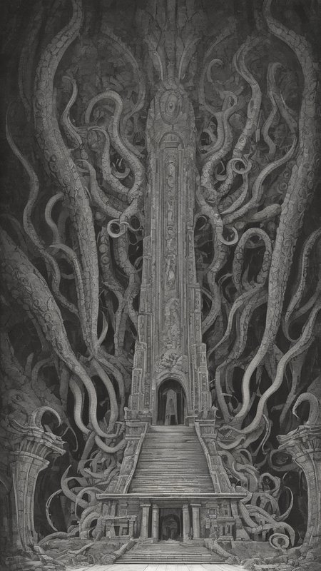 <lora:DarknessAI:1.2> an ancient temple filled with tentacles reaching from the dark DarknessAI