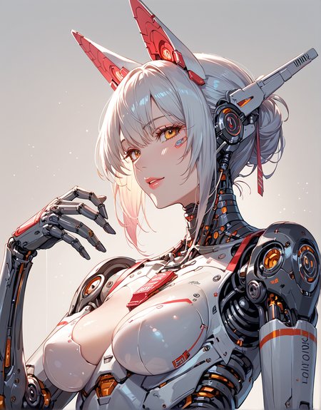 score_9_up, score_8_up, score_7_up,source_anime, highly detailed, sharp, masterpiece, intricate details, a sexy robot girl, ((robotic body:1.5)), robotic wolf