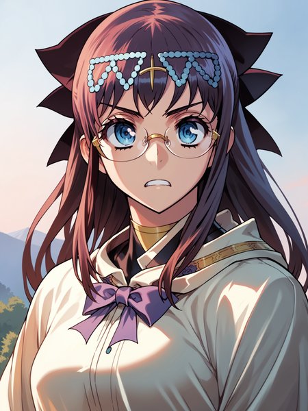 (upper body, solo:1.1) <lora:happy_tentacle-elseria-v0.5-000020:1>, ht_elseria, hair bow, 1girl, circlet () ( ( rimless eyewear :1.2) :1.1) ( ( head tilt :0.8) , , ( surprised :1.2) , , :1.1) , outdoors, vegetation, (overgrown :1.1), spring \(season\) , (dusk :0.6), (cloudy sky:0.6) , (:0.5), , ( :0.8), (mount fuji :1.2) ( :0.8) score_9, score_8_up, score_7_up, score_6_up, score_5_up, score_4_up, [(realistic, photorealistic:1.3):(realistic:1.2):22] [(3d:1.2)::14] <lora:LUUNA's Lunas-NijiJourney-SDXL-B2:0.35>, nijijourney <lora:prgfrg23's Counterfeit-V3.0 Style SDXL_LoRA_Pony Diffusion V6 XL:0.5> <lora:mfcg's mfcgXL:0.12> <lora:reweik's gyokai(himehajime)_PonyXL_style_v01:0.14>