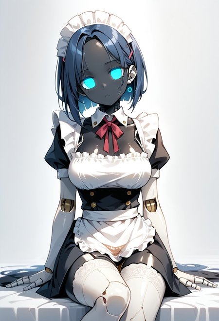 score_9, score_8_up, score_7_up,source_anime, high res image,masterpiece,best quality,(girl,large breasts:1.0),cute face,clear skin,shiny hair,ultra detailed eyes,simple background,<lora:wakamezake_pony_V1.0:1> wakamezake, sitting, sake, 
adroid1,expressionless,maid, maid apron,fair skin,