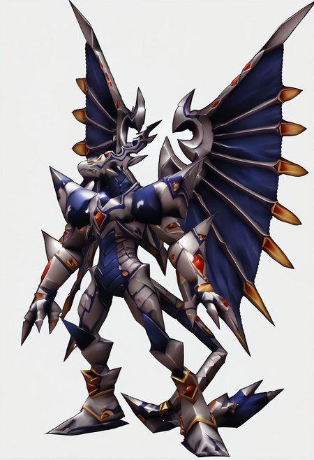 score_9, score_8_up, score_7_up, rating_safe,source_abime,n64zeldastyle, 3d, polygonal, white background, full body,dorugoramon,wings,horns,tail