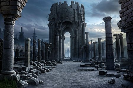 (masterpiece:1.2), (best quality,:1.2), 8k, HDR, ultra detailed, ((photorealistic)), professional light, cinematic lighting, fashion photography, ambient lighting,<lora:detail_slider_v4:3>, ruins of a sinister tower on a hill, magical lights, FanRu <lora:FantasyRuins-10:0.9>, ((perfect hands)), epiCPhoto